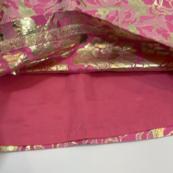 Lilly Pulitzer Kiki Dress Size 8 NWT Pink Floral Metallic Gold - Picture 11 of 13